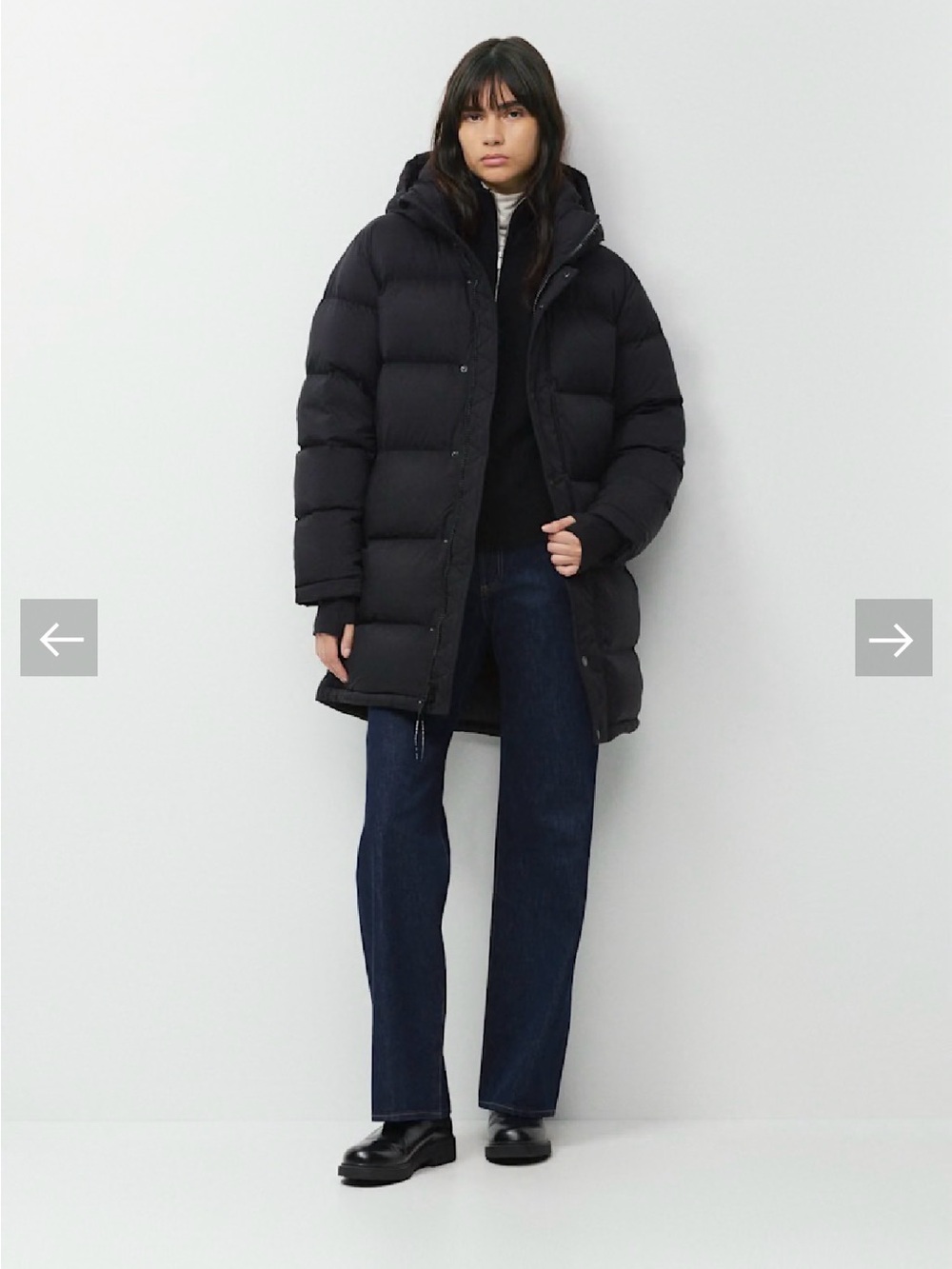 Aritzia The Super Puff Mid Goose Down Puffer Coat Matte Black XXS